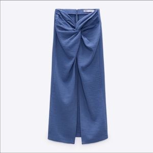 ZARA Front knot midi skirt with slit